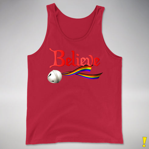 Believe Philly LGBTQ Pride Jingle Bell Premium Tank Top - Red